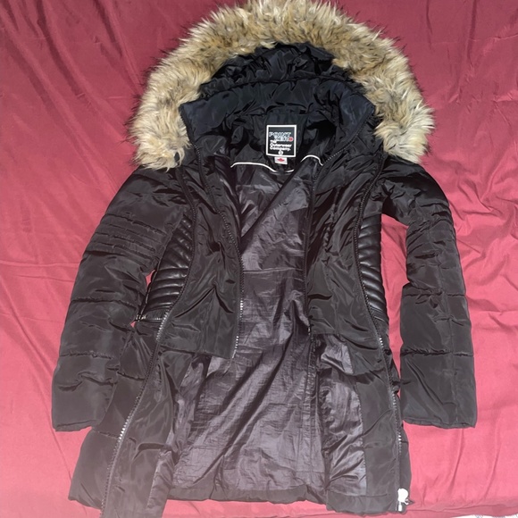 Point Zero Parka Jacket Women’s Extra Small Size Black Colour Long Warm - Picture 4 of 7